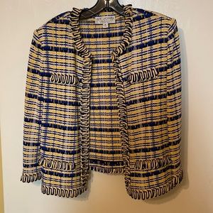 St John Collection by Marie Gray. Blue, white, yellow, black.